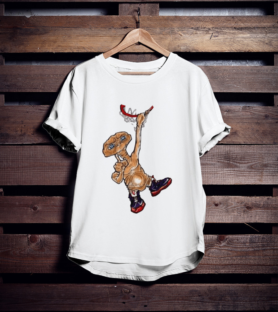E The Extra Terrestrial Dunk Basketball Alien Retro Sneakers T-Shirt