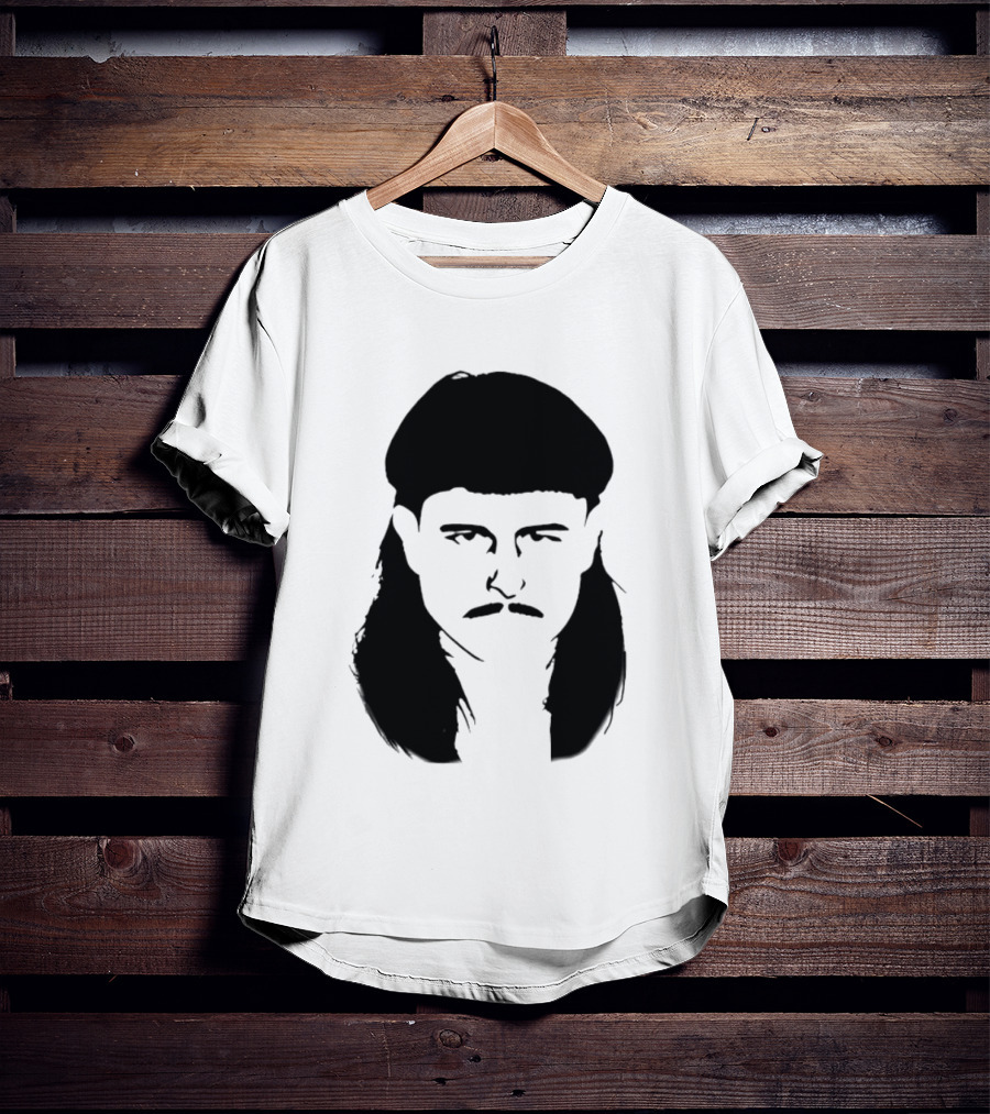 Oliver Tree Black And White Mullet And Mustache T-Shirt