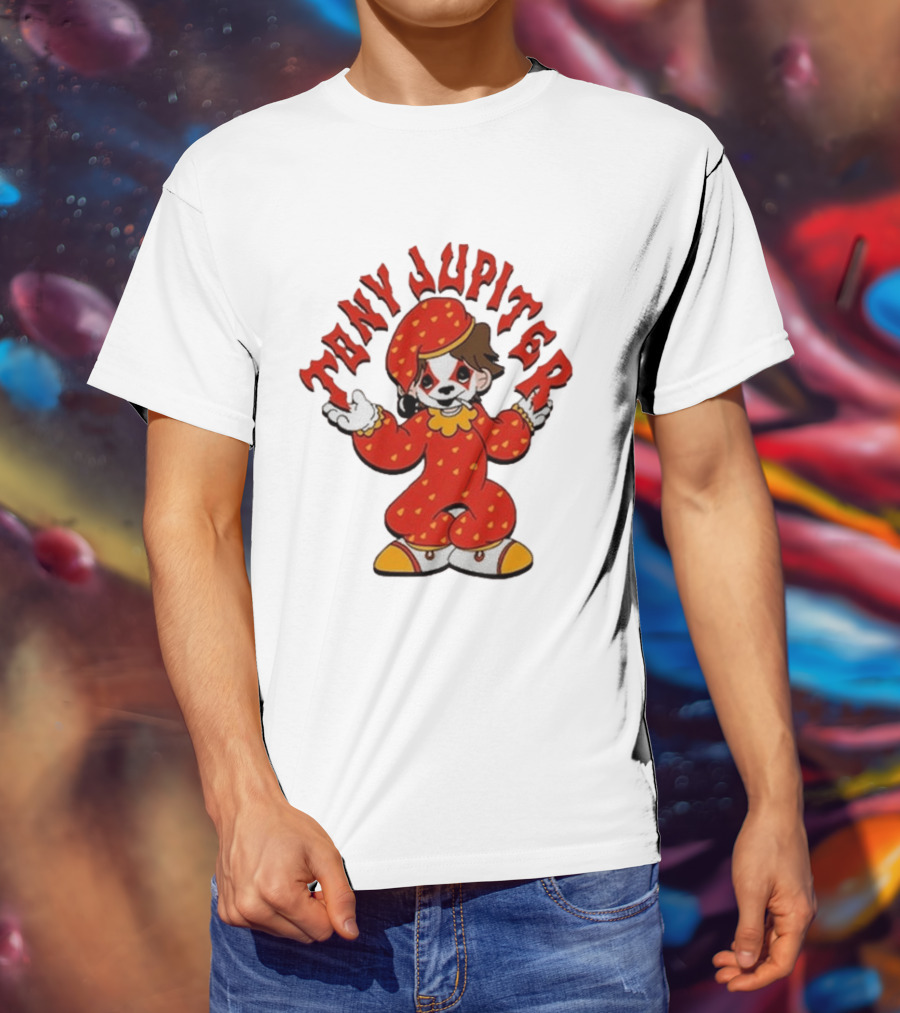 Tony Jupiter Clown Costume Red With White And Yellow T-Shirt