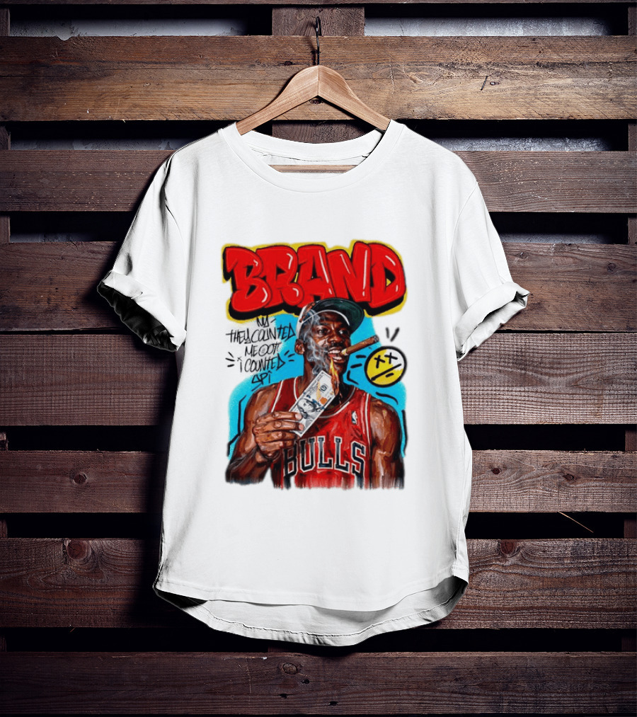 BRAND Michael Jordan Chicago Bulls NBA They Counted Me Out I Counted Spit T-Shirt
