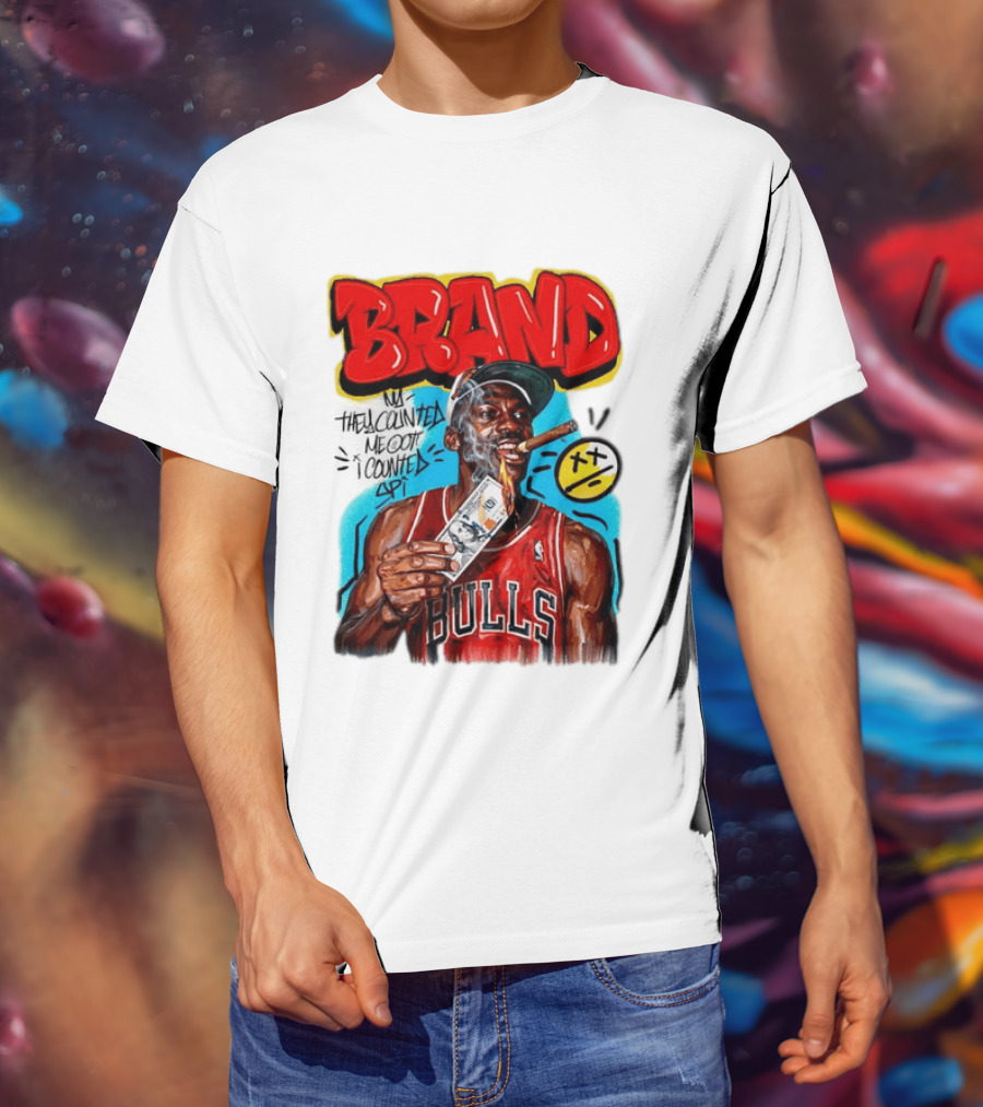 BRAND Michael Jordan Chicago Bulls NBA They Counted Me Out I Counted Spit T-Shirt