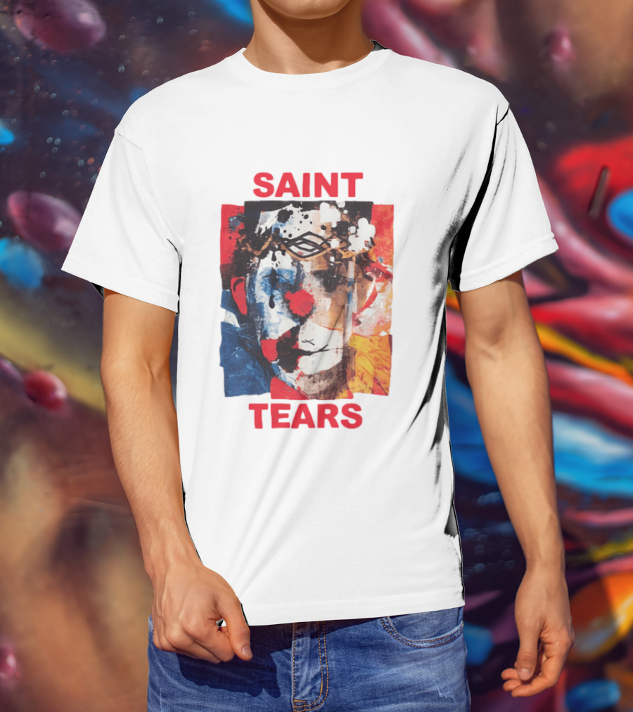 Miles McBride Saint Tears Colorful Artistic Face T-Shirt