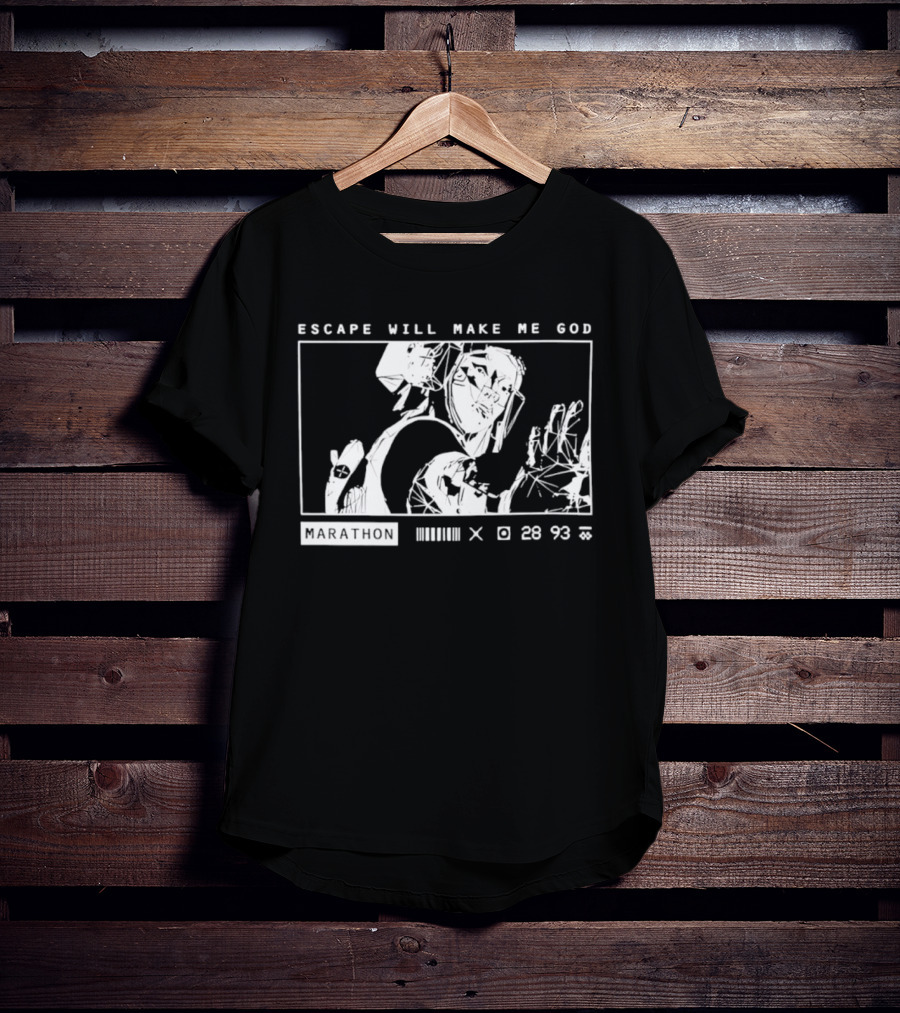 Escape Will Make Me God Marathon Runner Surreal Line T-Shirt