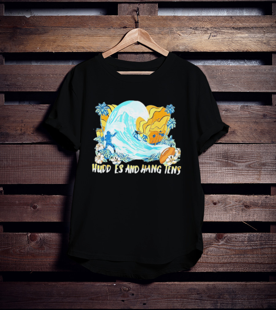 Miami Dolphins Tommy Bahama Huddle And Hang Tens Tropical Surf Football Experience T-Shirt