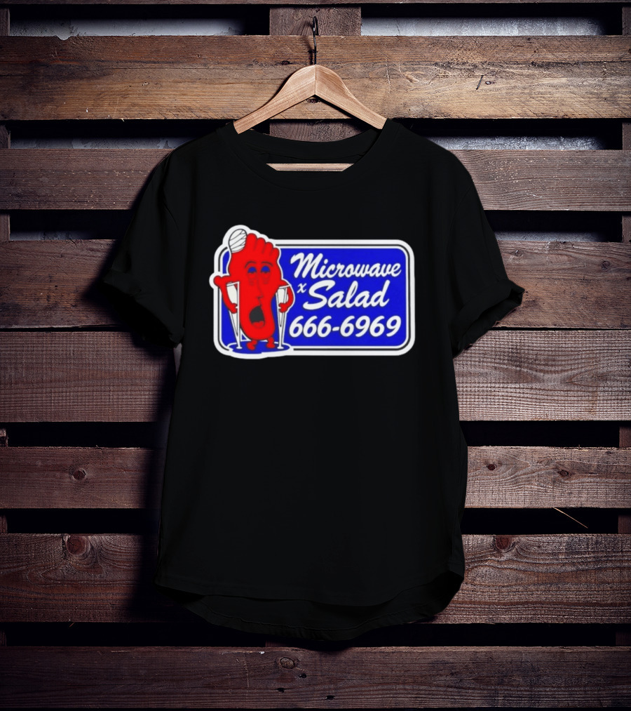 Microwave X Salad 666 6969 Red Foot With Crutches T-Shirt