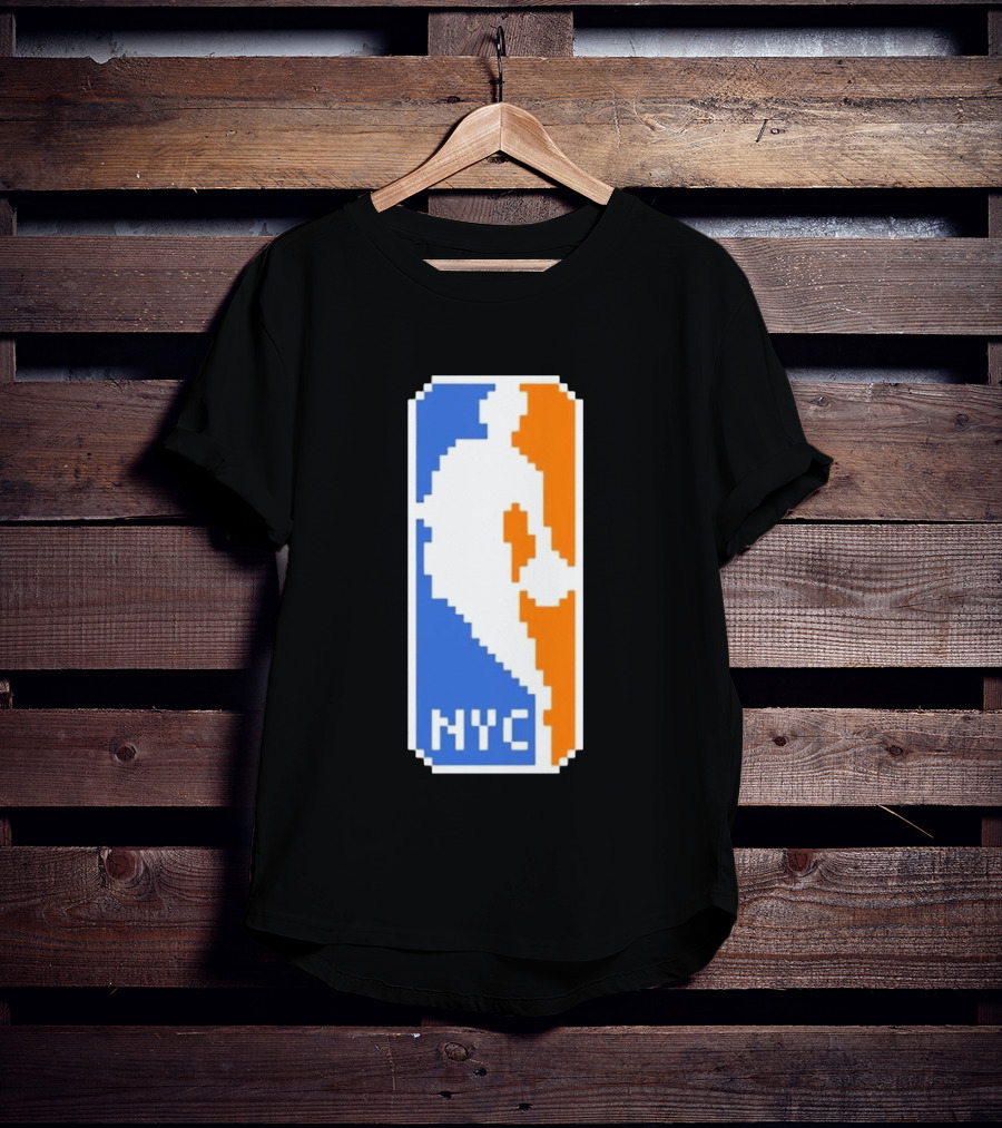 NYC NBA Pixel Logo Basketball T-Shirt