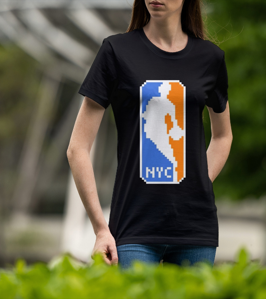 NYC NBA Pixel Logo Basketball T-Shirt