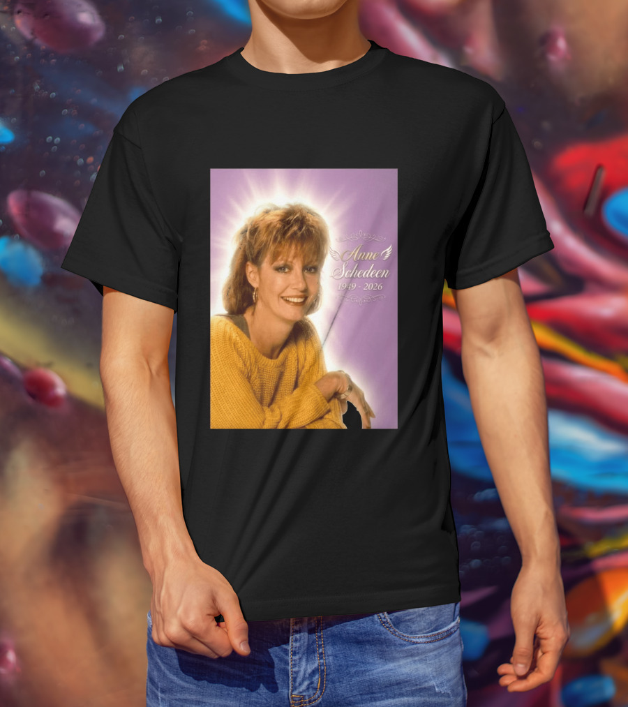 Anne Schedeen 1949 2026 Memorial Image With Angel Wings T-Shirt