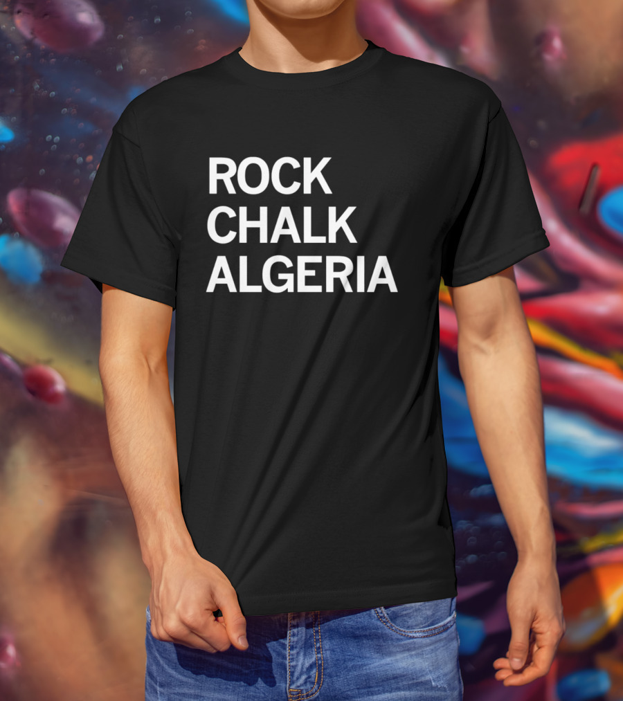 Rock Chalk Algeria Bold White T-Shirt