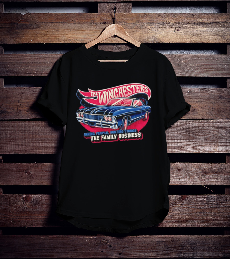 The WINGHESTERS Saving People Hunting Things The Family Business Supernatural Car T-Shirt
