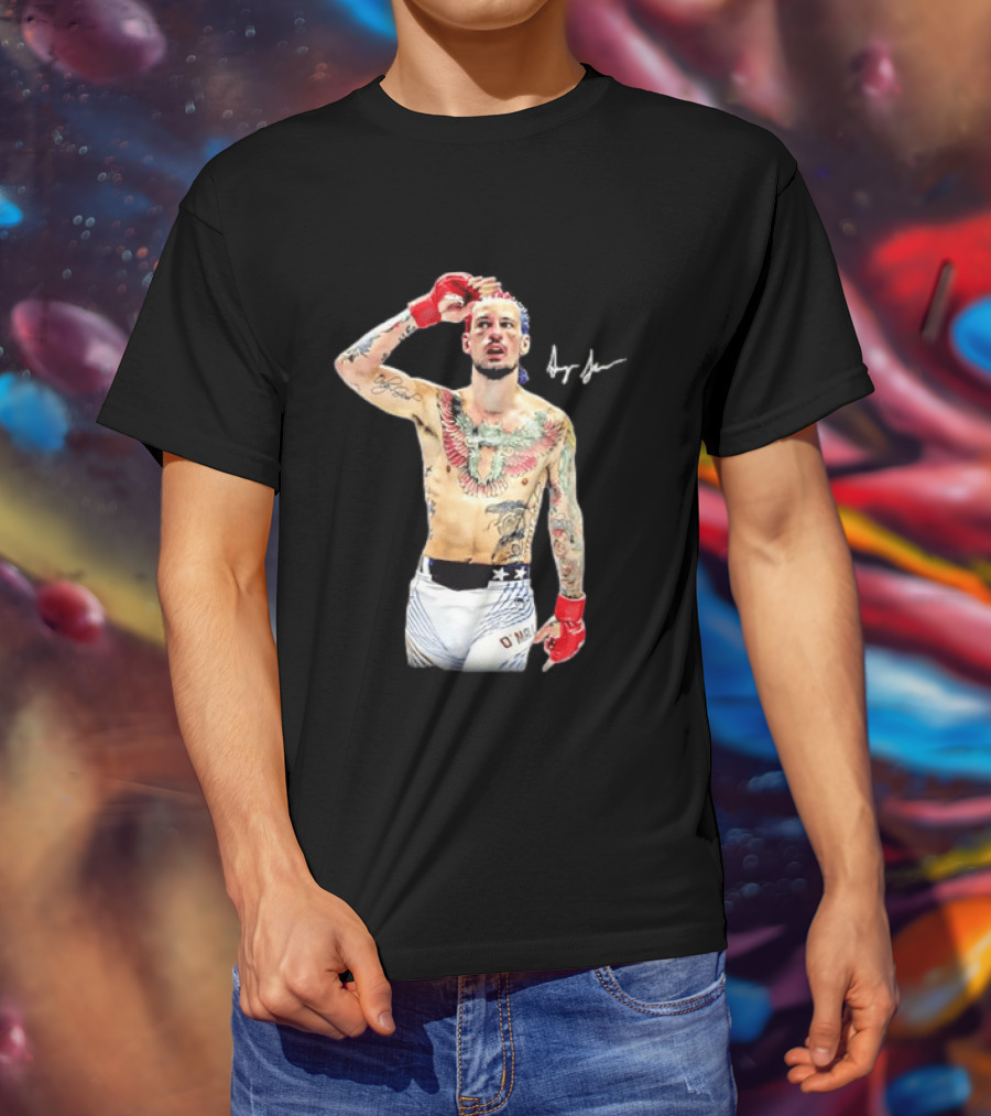 Sean O'Malley UFC MMA Fighter Autographed Pose T-Shirt