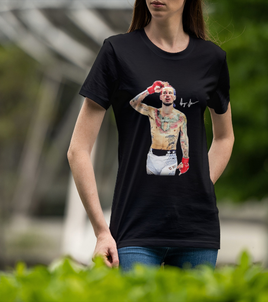 Sean O'Malley UFC MMA Fighter Autographed Pose T-Shirt