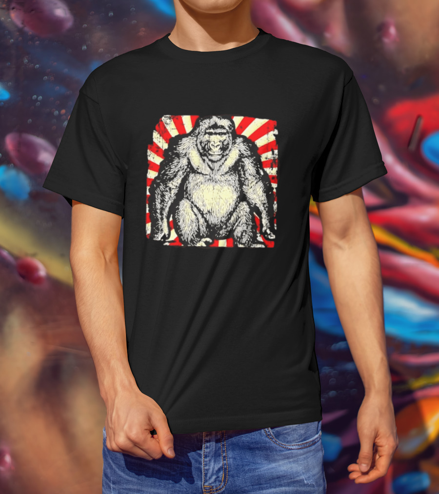 Silverback Gorilla Sunburst Wildlife Nature Animal T-Shirt