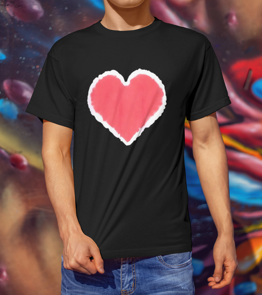 Tie Dye Heart Red Paint Splash T-Shirt