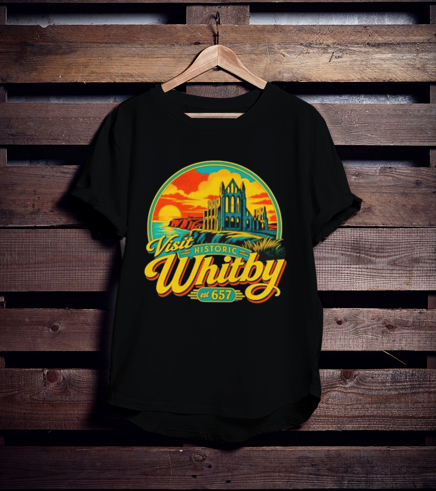 Visit Historic Whitby Abbey North Yorkshire England Est 657 T-Shirt