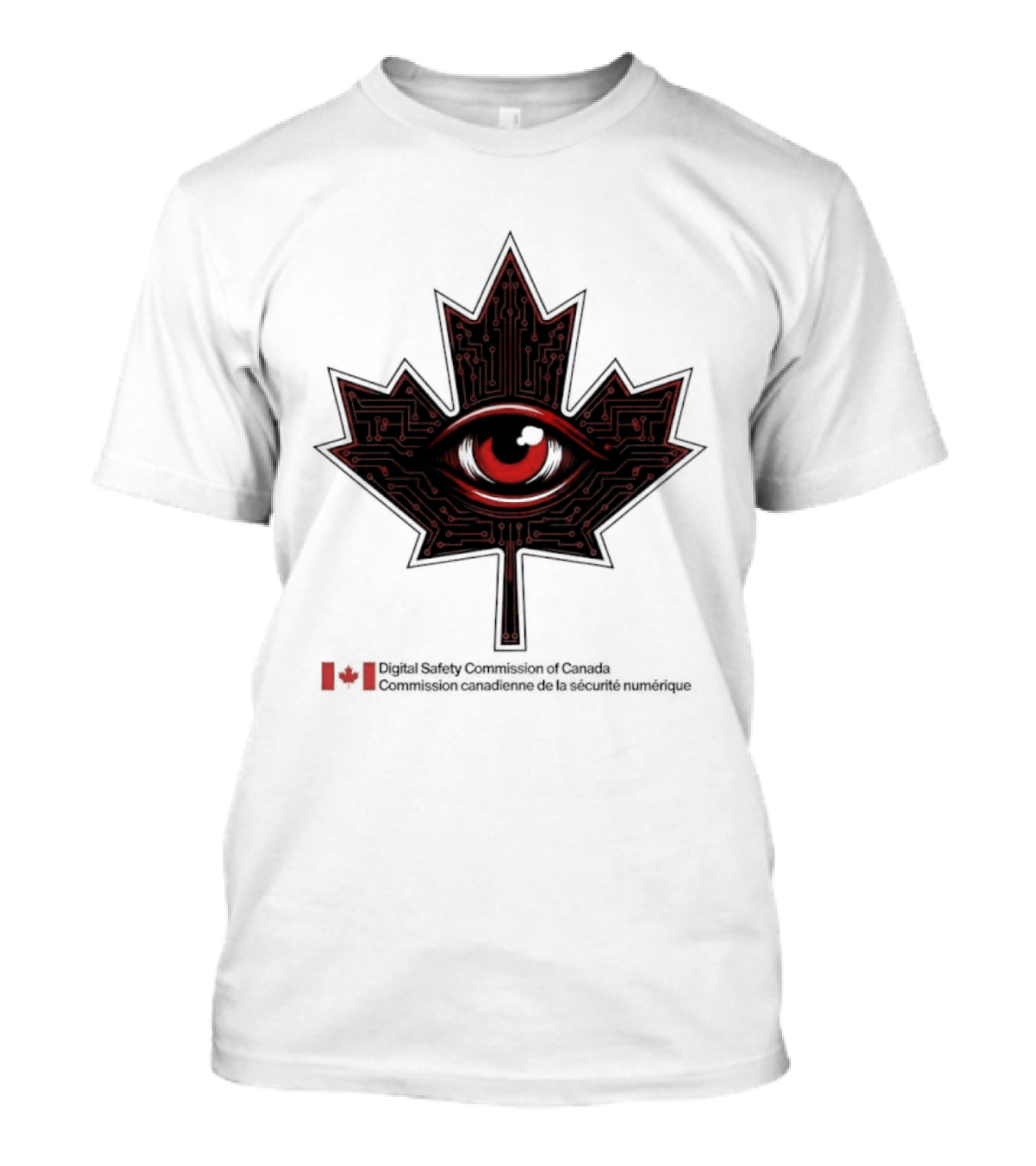 Digital Safety Commission Of Canada Maple Leaf Eye Circuitry T-Shirt