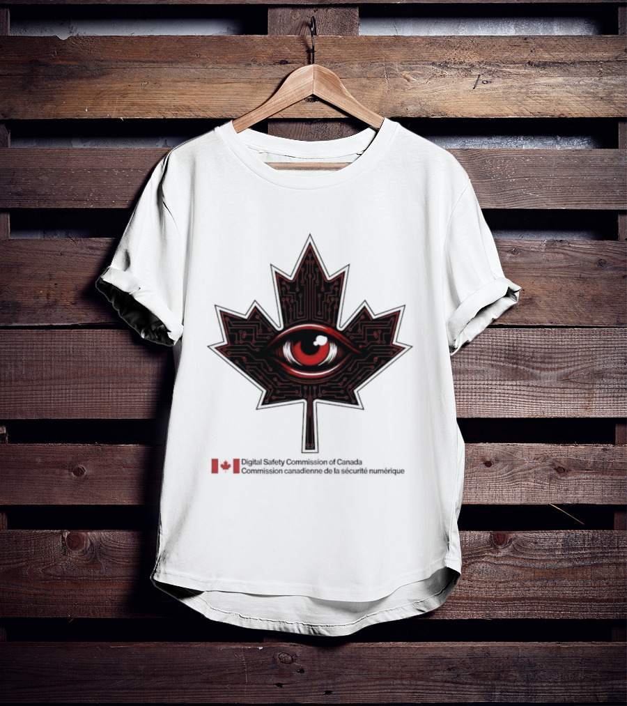 Digital Safety Commission Of Canada Maple Leaf Eye Circuitry T-Shirt