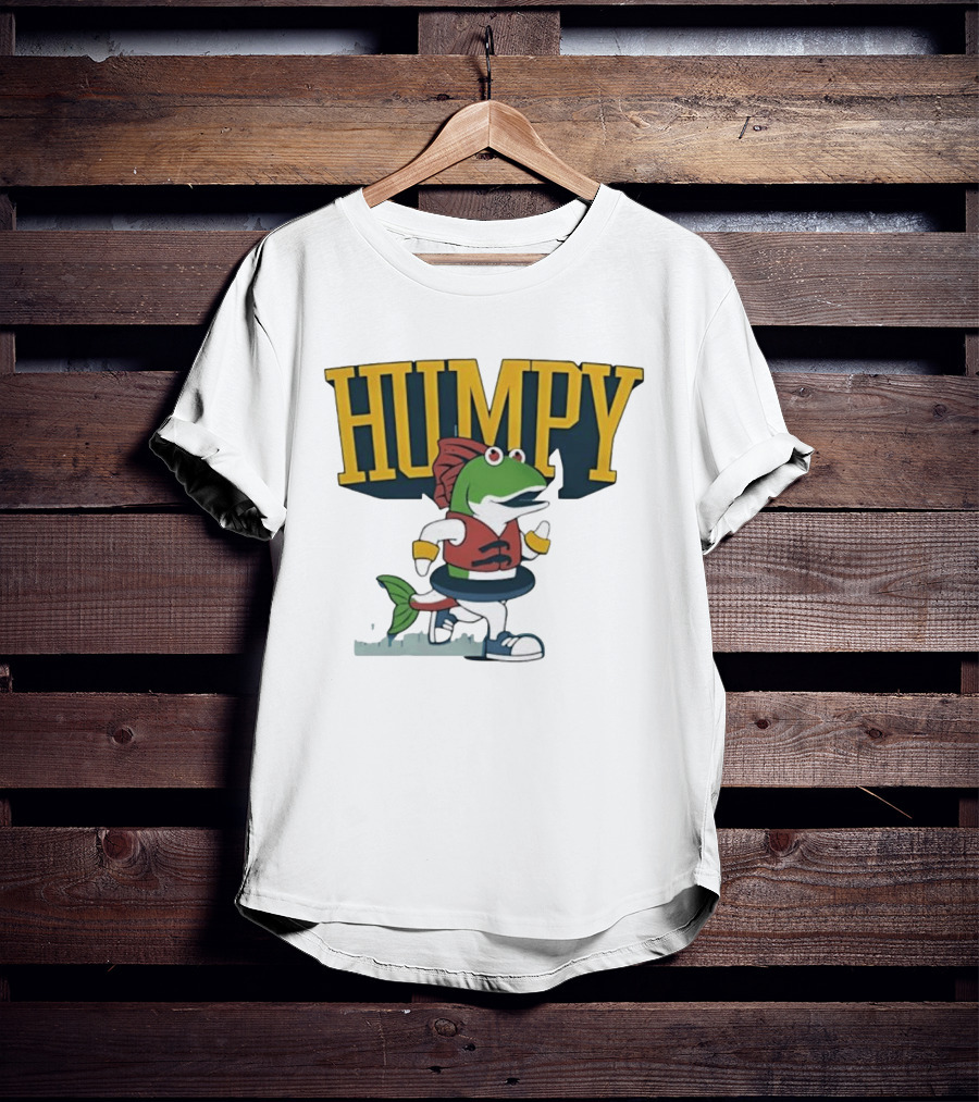 Humpy Running Fish With Life Vest Tube Humor T-Shirt