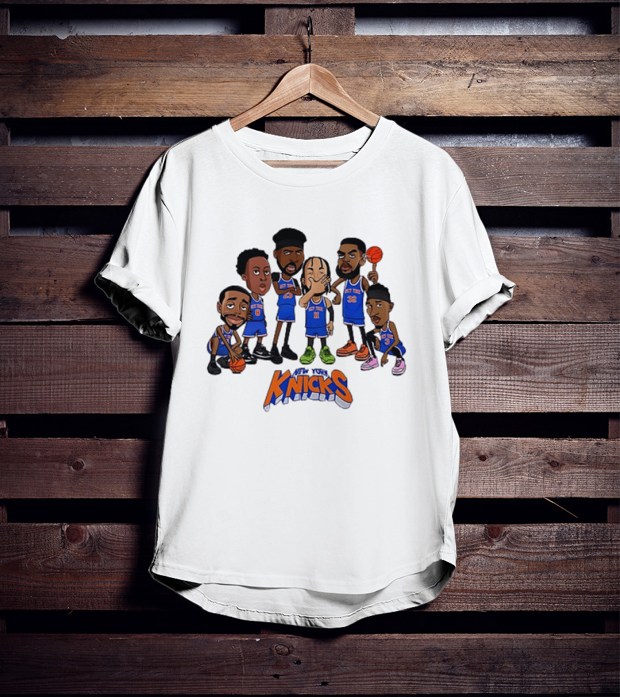 Jalen Brunson Mitchell Robinson RJ Barrett Julius Randle New York Knicks Legends NBA 2026 Caricature T-Shirt