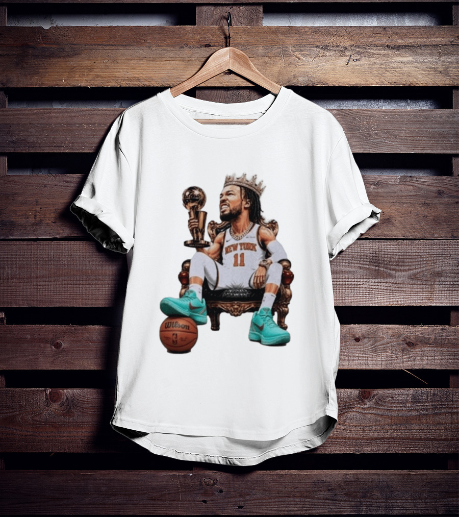 Jalen Brunson New York Crown Trophy Basketball Wilson T-Shirt