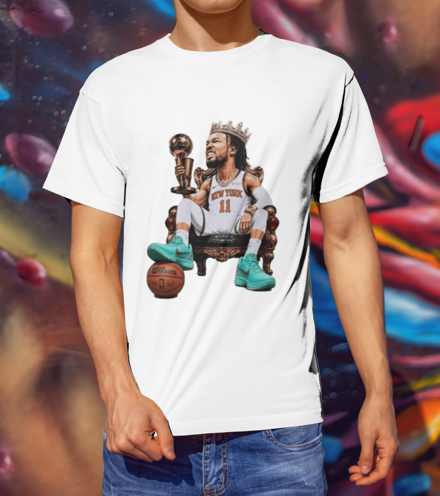 Jalen Brunson New York Crown Trophy Basketball Wilson T-Shirt