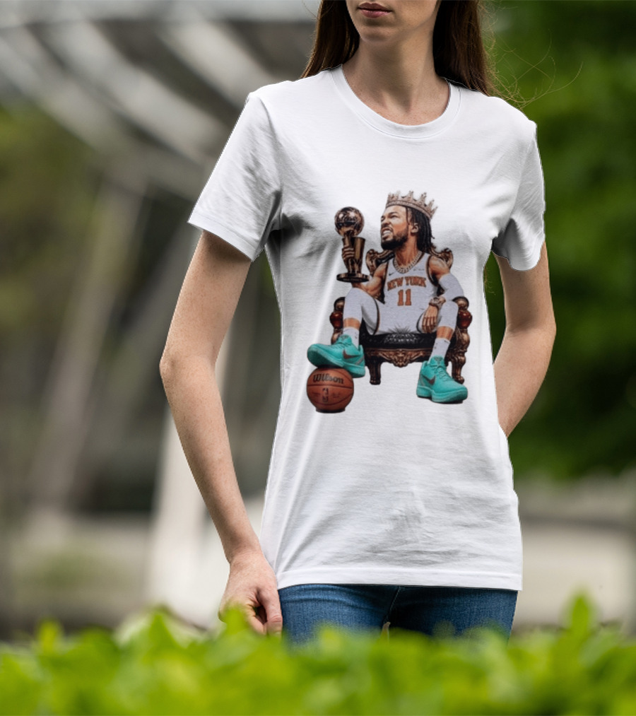 Jalen Brunson New York Crown Trophy Basketball Wilson T-Shirt