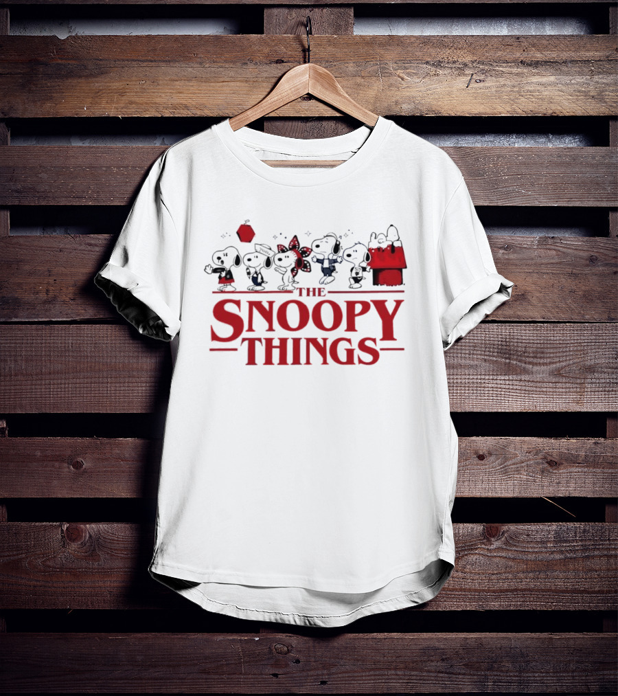 Snoopy Characters Inspired By Stranger Things Mashup T-Shirt