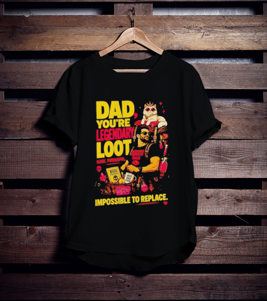 Dad You're Legendary Loot Boss Strategies Impossible To Replace Dungeon Crawler Carl T-Shirt