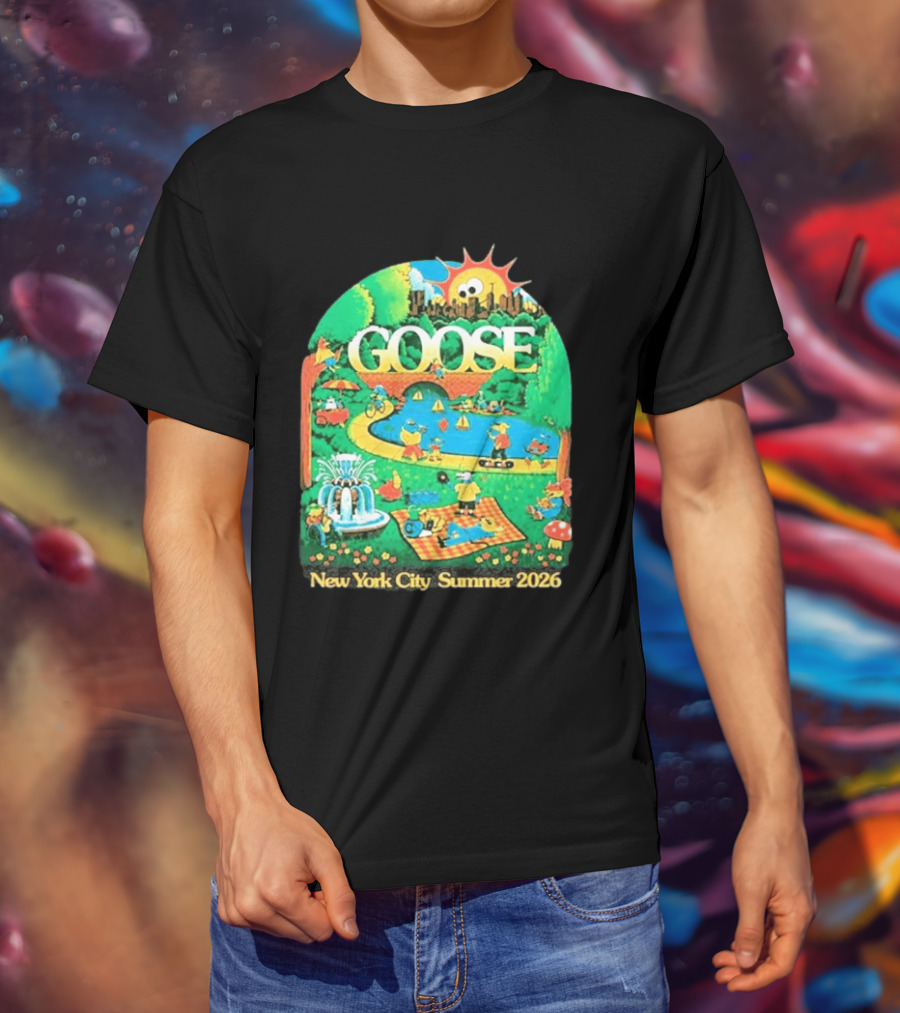 Goose New York City Central Park Summer 2026 Fun Scene T-Shirt