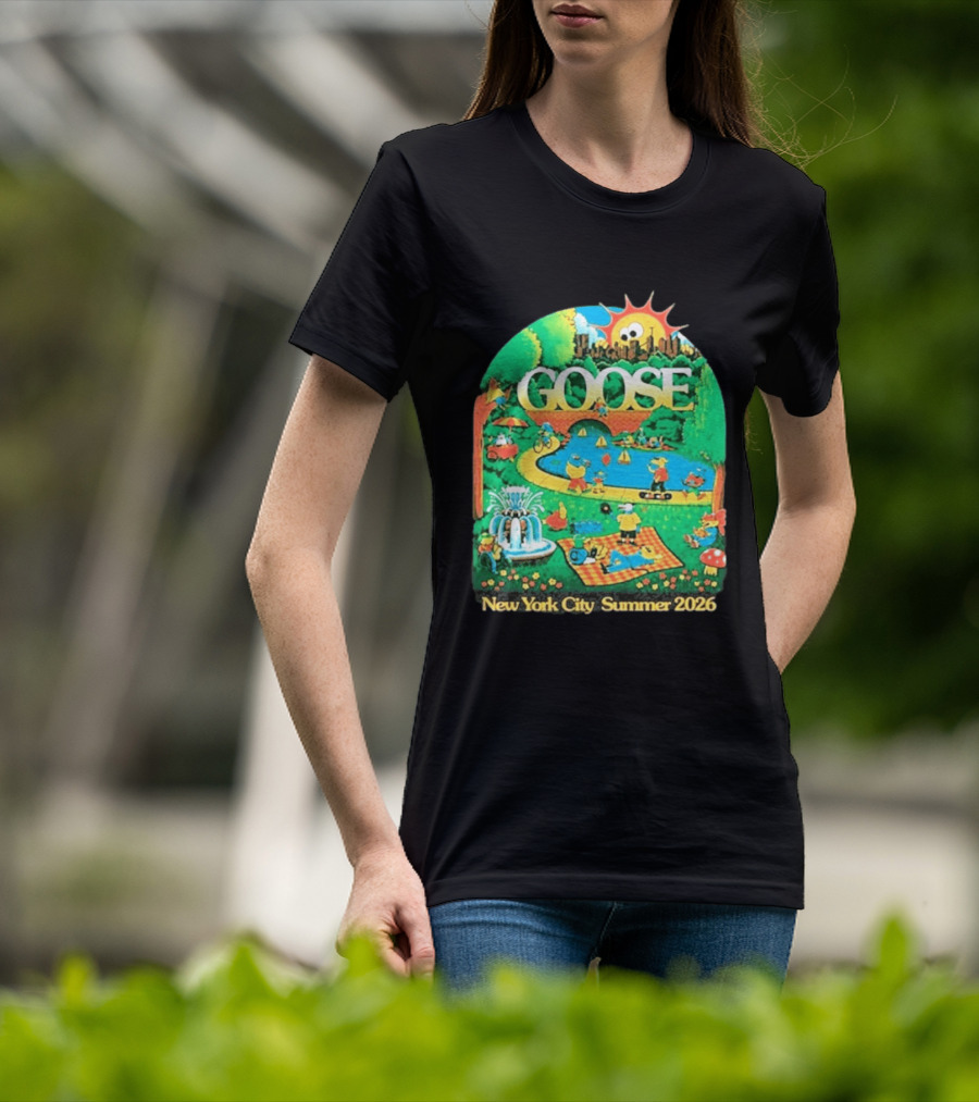 Goose New York City Central Park Summer 2026 Fun Scene T-Shirt