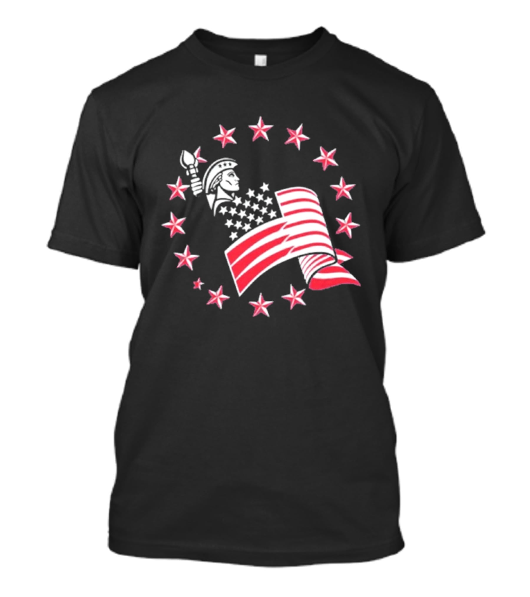 Patriotic Lady Liberty American Flag Stars USA Pride T-Shirt