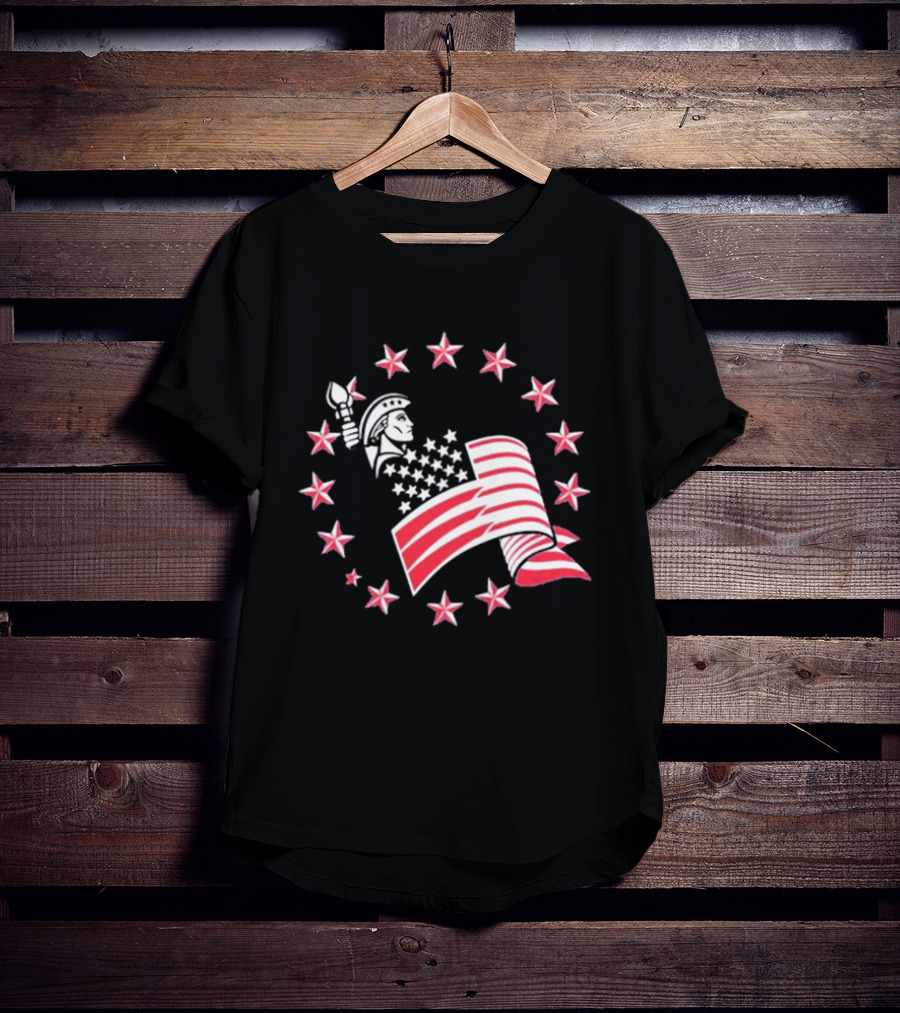Patriotic Lady Liberty American Flag Stars USA Pride T-Shirt