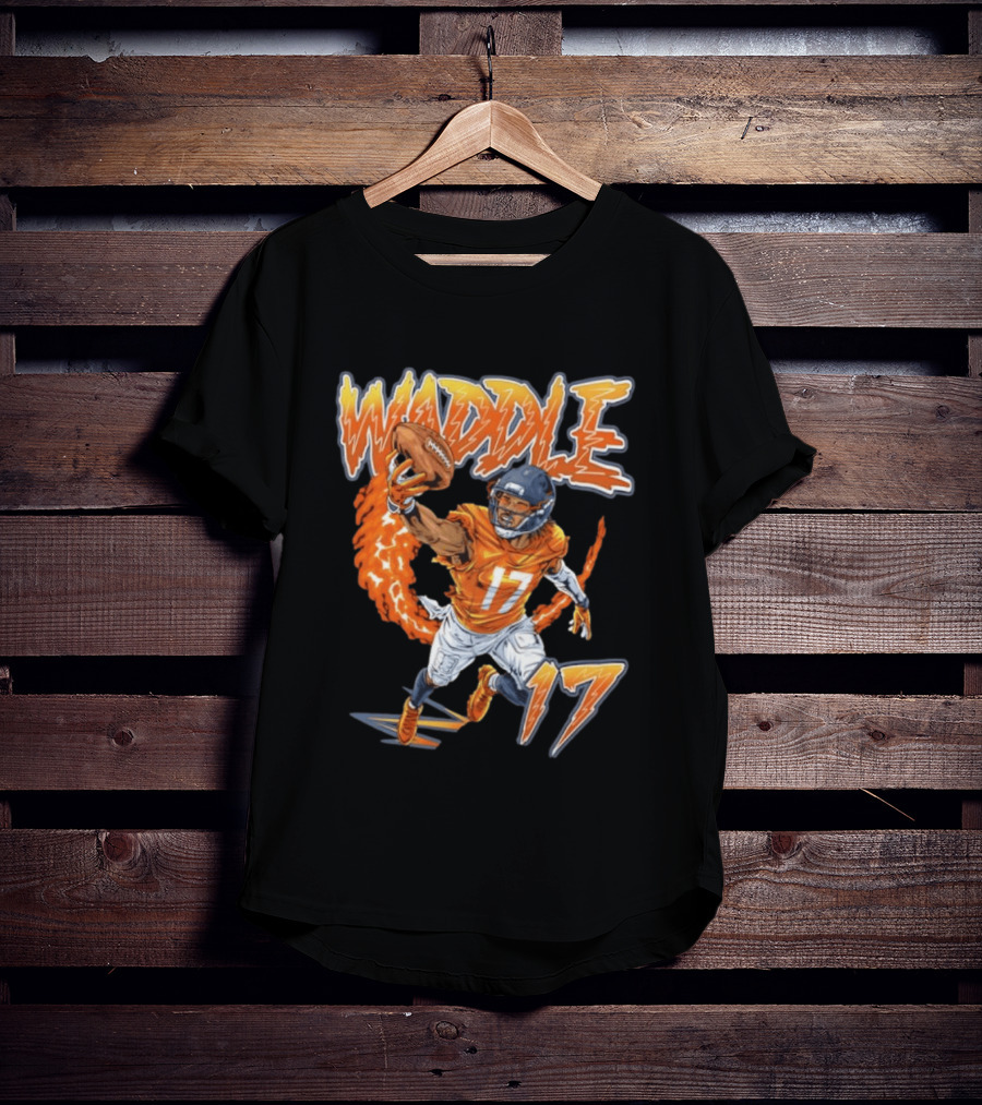 Waddle Number 17 Miami Football Player T-Shirt