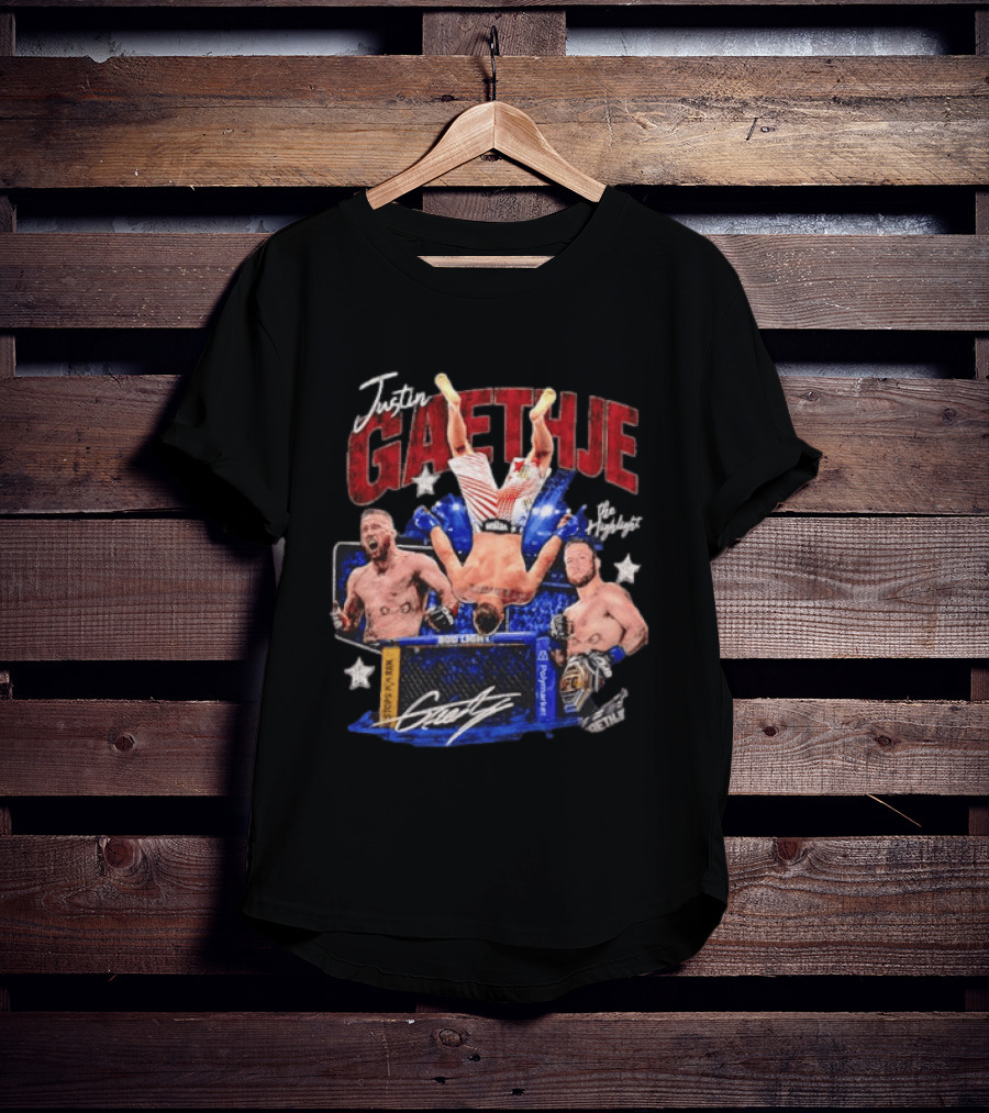Justin Gaethje The Highlight UFC Mixed Martial Arts Fighter Athlete Action Inside Octagon T-Shirt