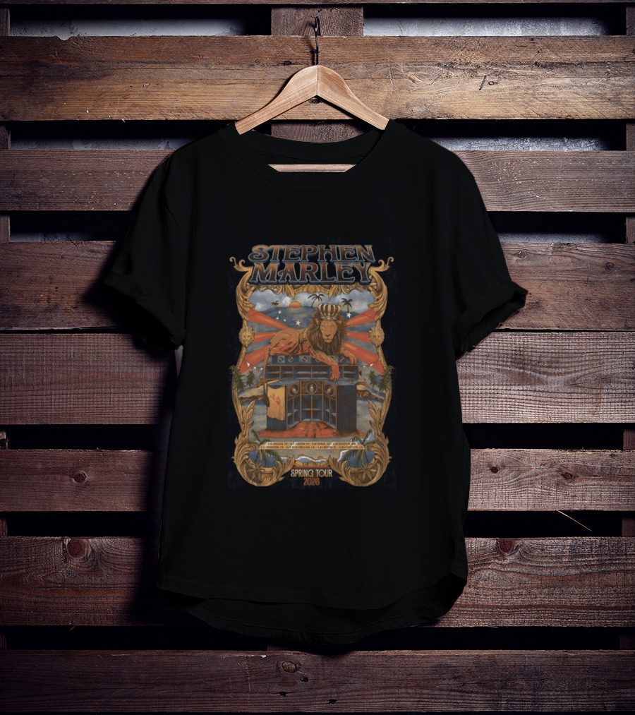 Stephen Marley Spring Tour 2026 With Lion And Speakers T-Shirt