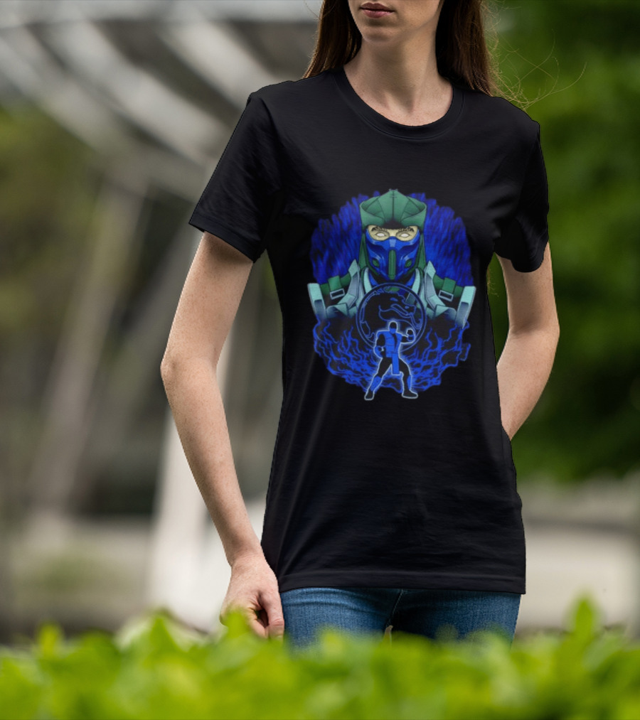 Sub Zero Mortal Kombat Dragon Icy Blue Energy Battle Action Game Iconic Arcade Fighter T-Shirt