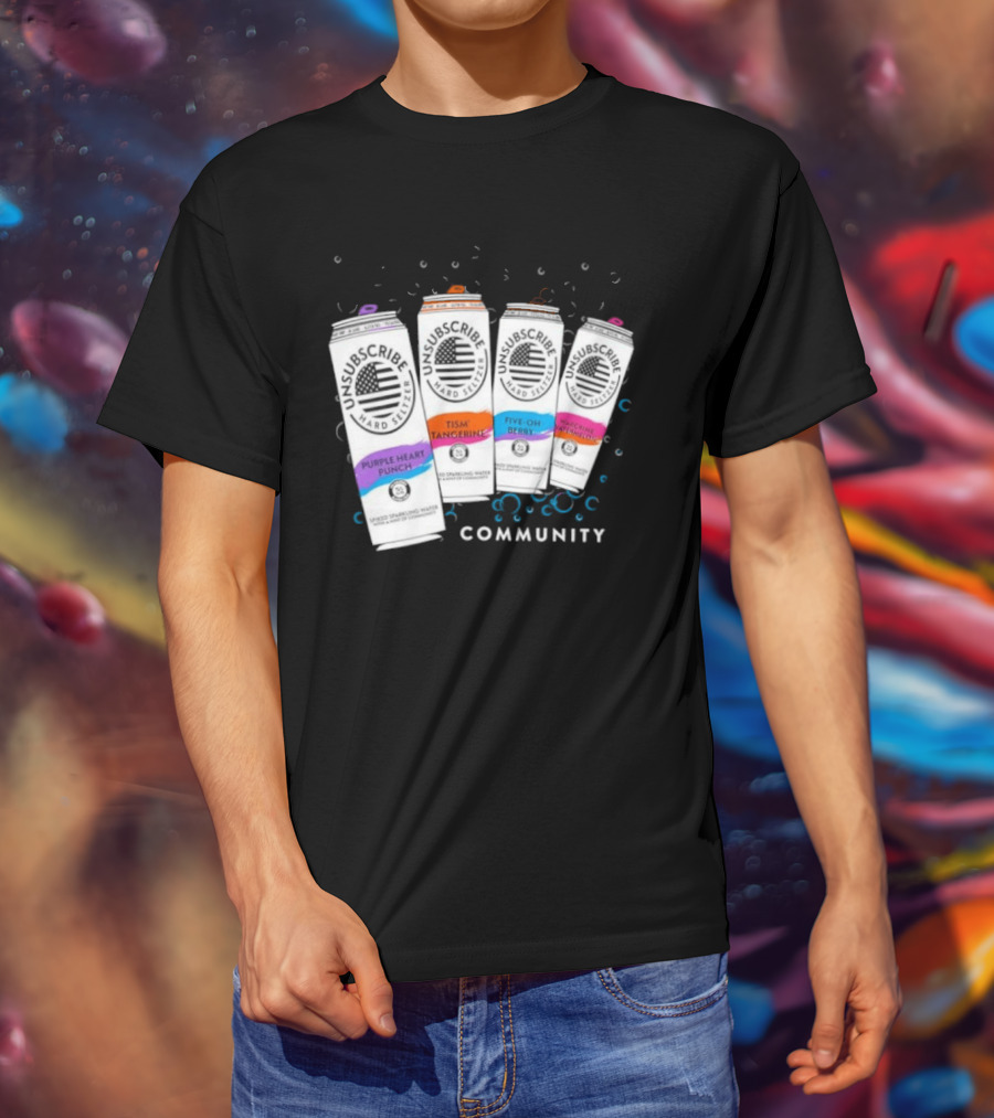 Unsubscribe Hard Seltzer Community Purple Heart Punch Tism Tangerine Five Oh Berry T-Shirt
