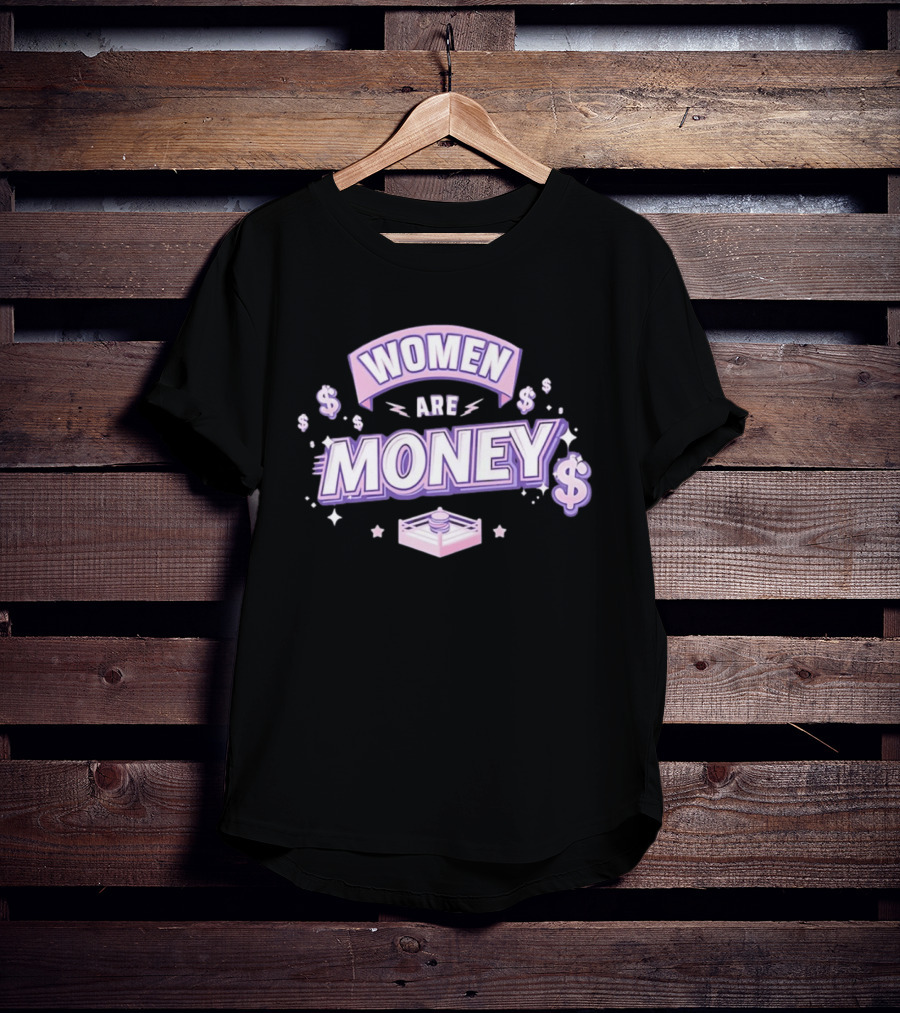 Women Are Money Boxing Ring Dollar Signs And Stars T-Shirt