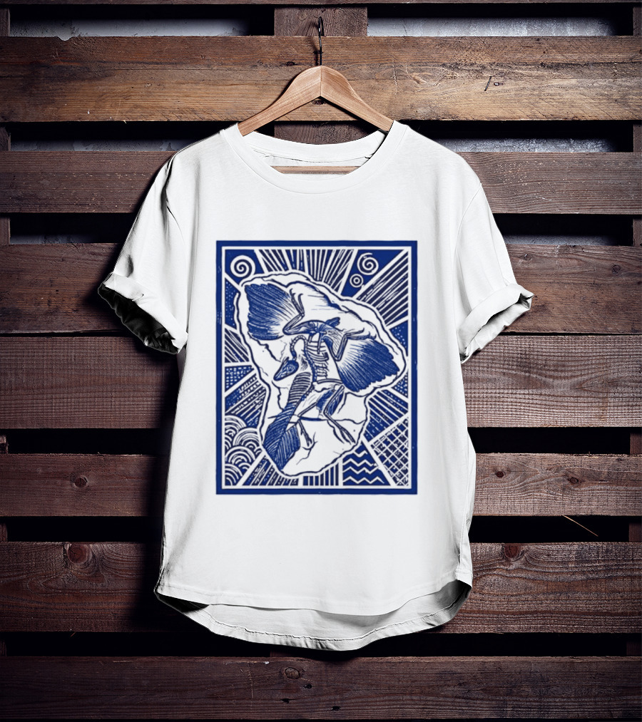 Archaeopteryx Fossil Linocut Prehistoric Bird Paleontology Biology T-Shirt