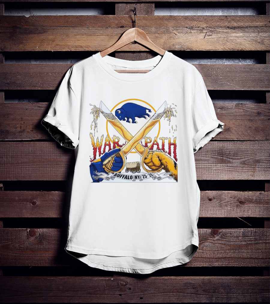 Buffalo NY War Path 25 26 Crossed Beer Sabers Sabres T-Shirt