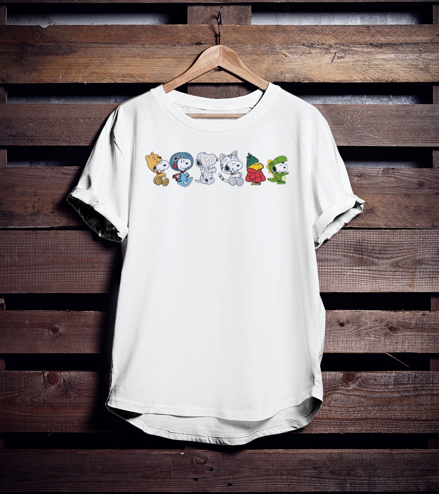 Snoopy Woodstock Winnie The Pooh Astronaut Mummy Cat Dinosaur Costumes T-Shirt