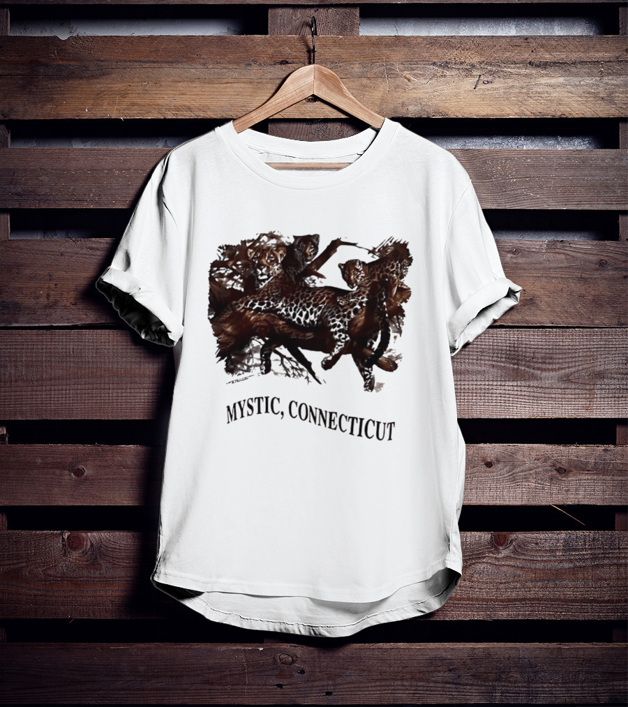 Mystic Connecticut Cheetah Panther Lion T-Shirt