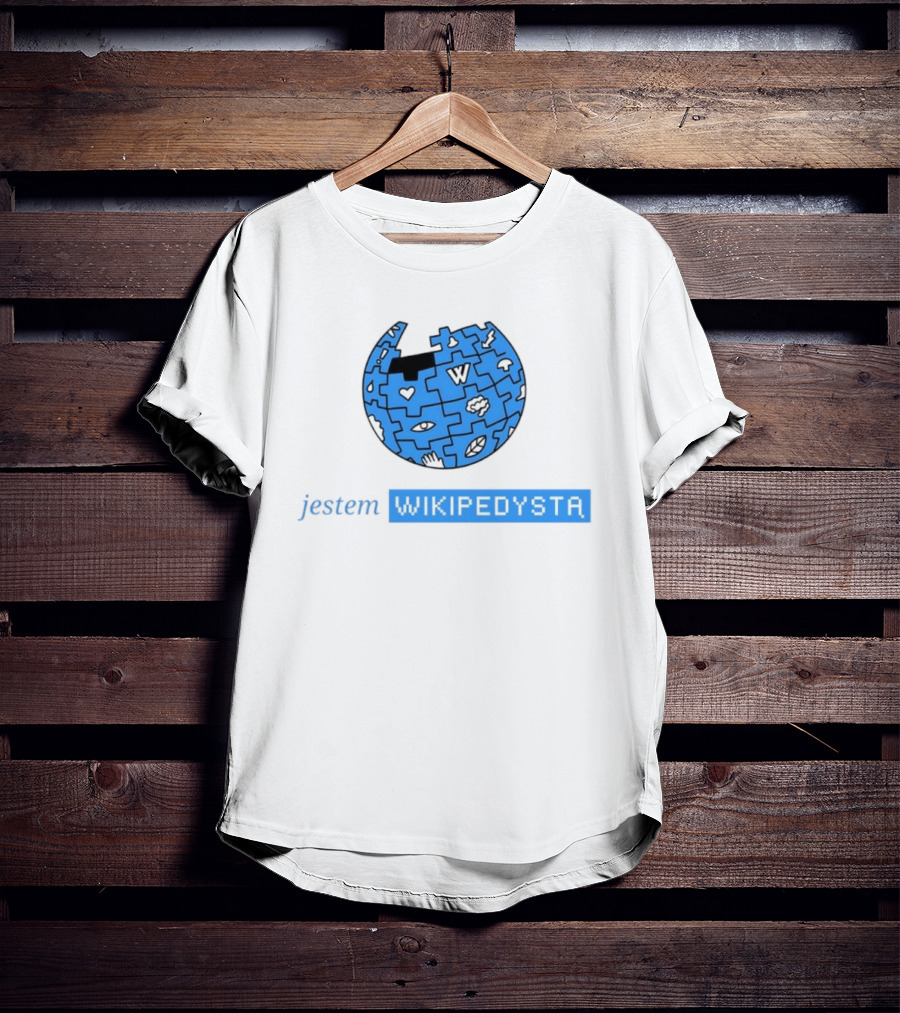Jestem Wikipedysta Puzzle Globe Icon Eyes And Clouds T-Shirt