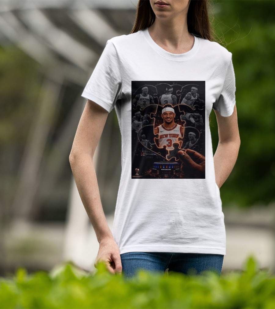 Josh Hart New York Knicks NBA Madison Square Garden Puzzle Image T-Shirt