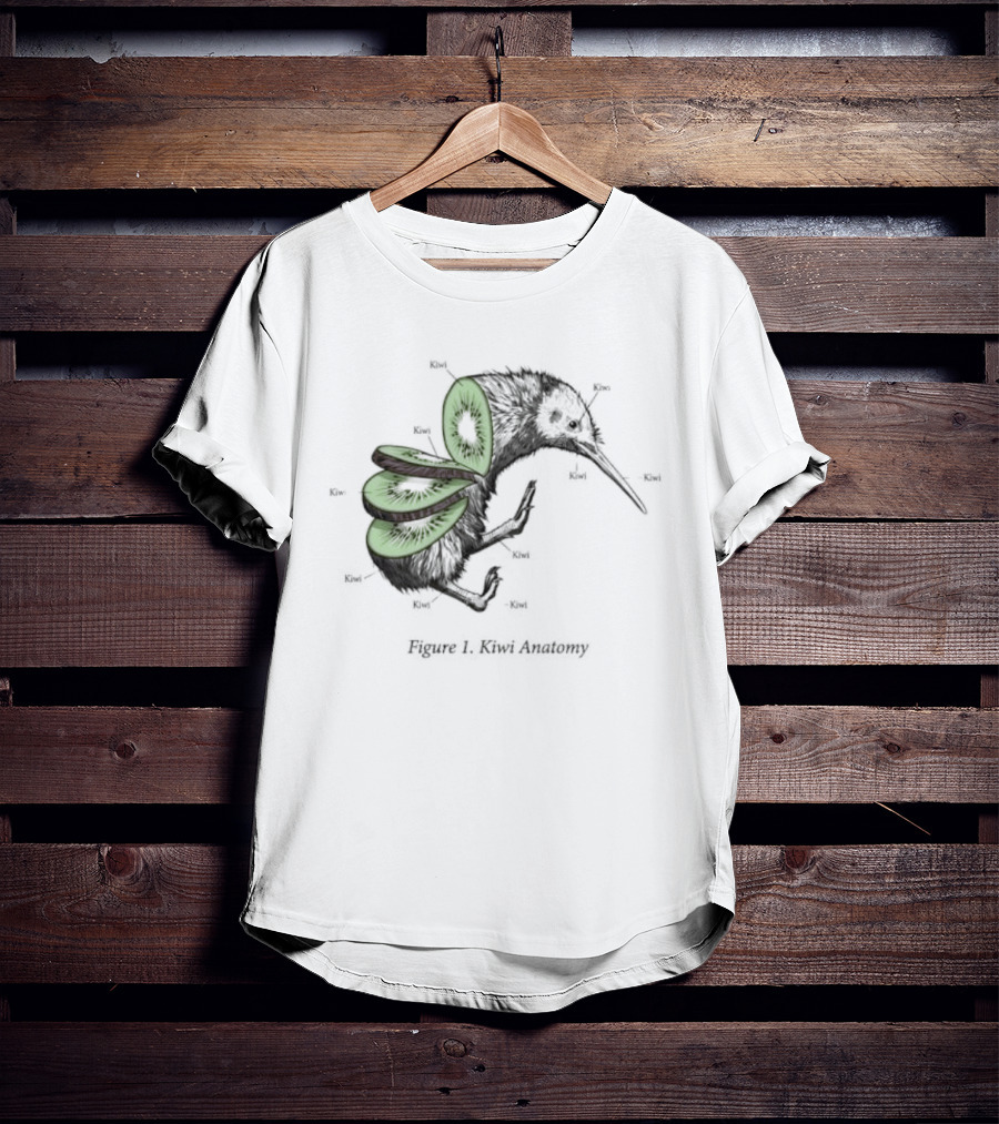 Kiwi Bird Kiwi Fruit Biology Anatomy Humor Nature Science Novelty Cute Insect Wings T-Shirt