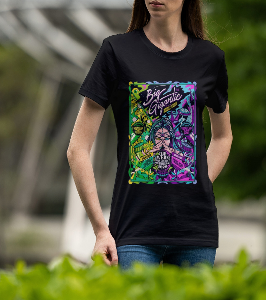 Big Gigantic Double Vision Live Nov 6 7 2026 The Caverns Pelham TN Sunsquabi Phyphr Smokeland Zoska T-Shirt