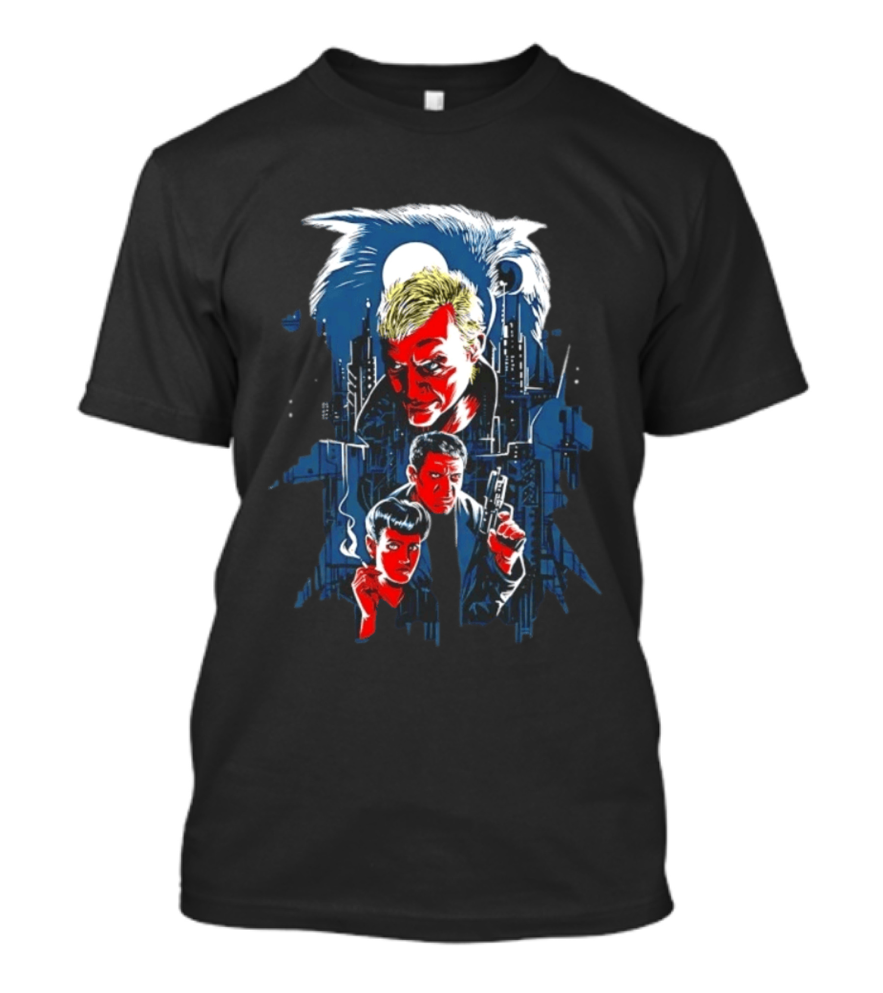 Blade Runner Tannhauser Gate Scene With Characters And Cityscape T-Shirt