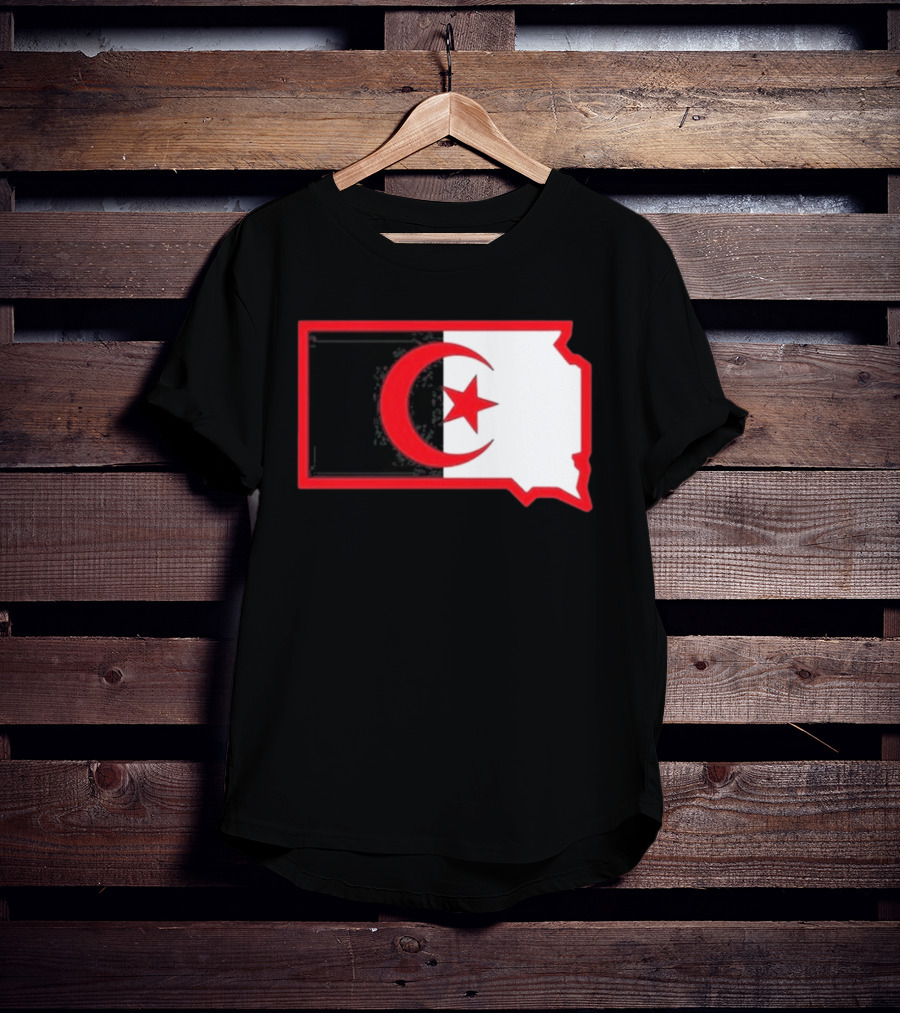 Lawrence Of Algeria South Dakota Flag Shape Crescent Star T-Shirt