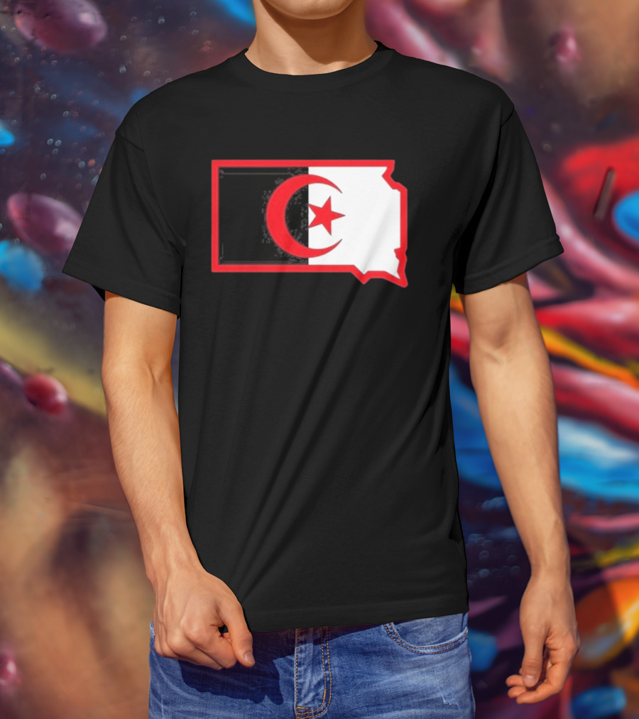 Lawrence Of Algeria South Dakota Flag Shape Crescent Star T-Shirt