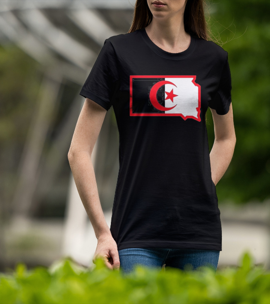 Lawrence Of Algeria South Dakota Flag Shape Crescent Star T-Shirt